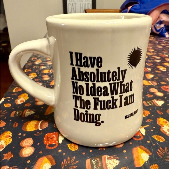 Source Unknown Other - New, Beige & Black Funny NSFW Ceramic Mug- I Have No Idea What the F I Am Doing
